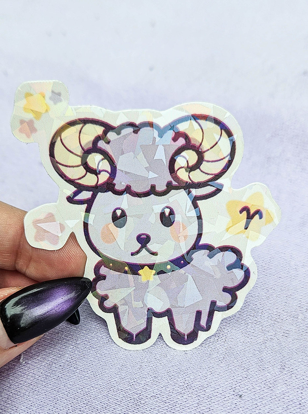 Aries kawaii zodiac die-cut vinyl sticker, Cosmic Cuties collection by Pretty Creative Studios